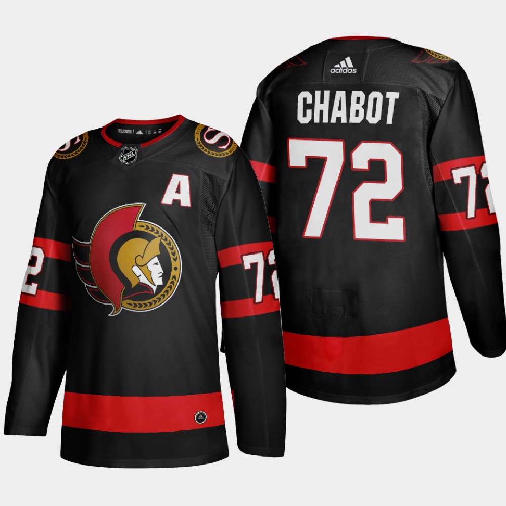 Ottawa Senators 72 Thomas Chabot Men Adidas 2020 Authentic Player Home Stitched NHL Jersey Black